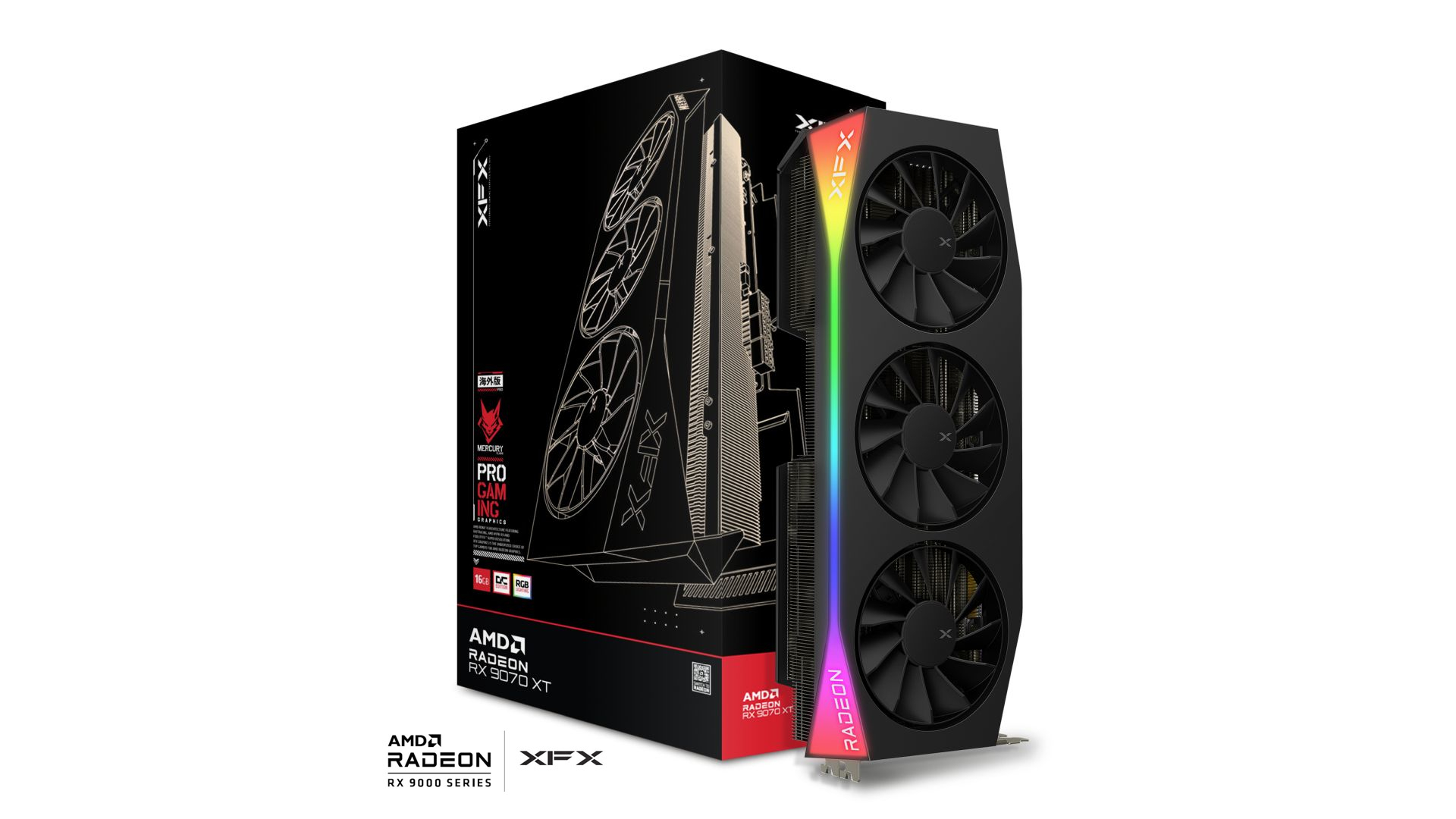 XFX Mercury AMD Radeon RX 9070XT OC Gaming Edition with RGB